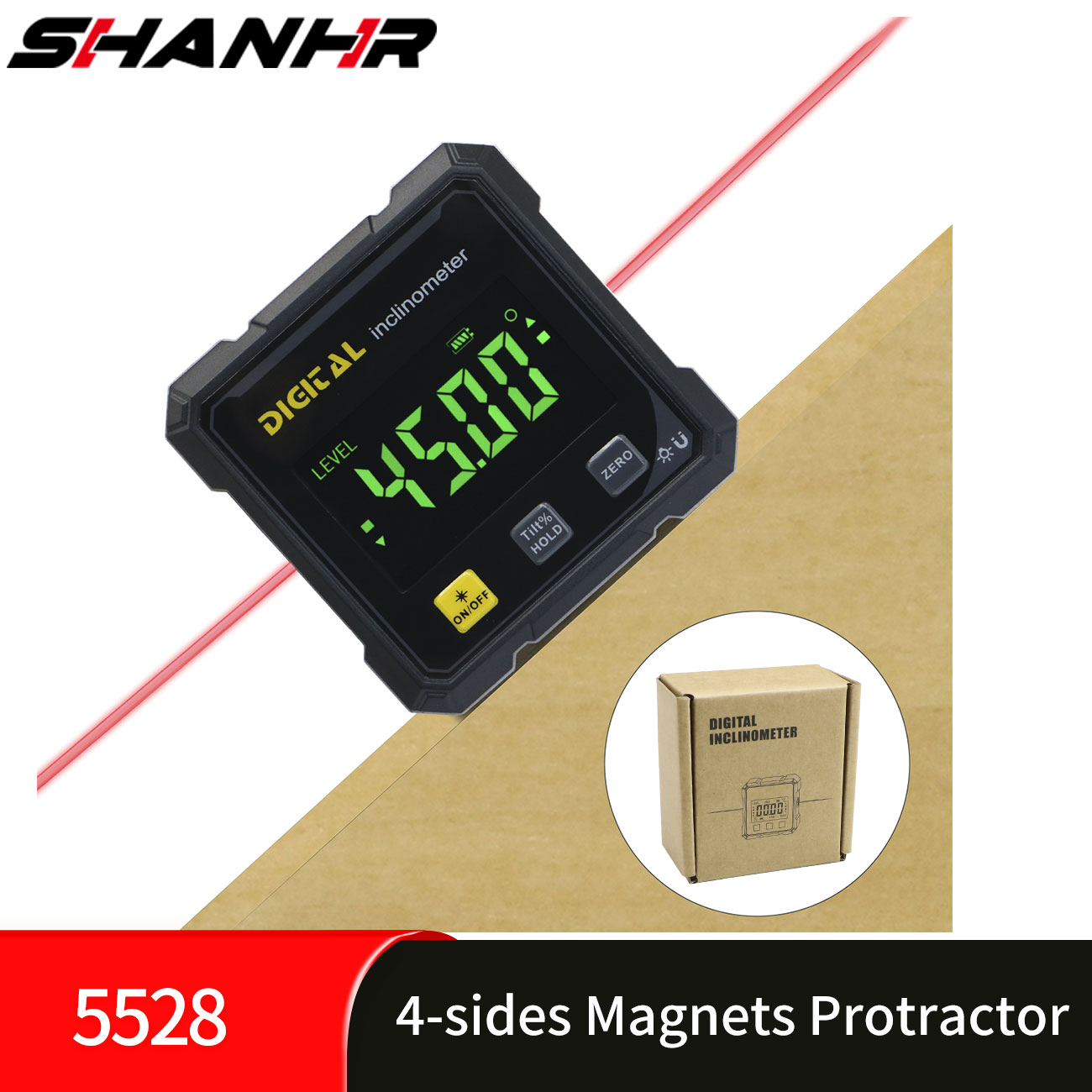 Stud Finder With Laser Level - SHANHR Digital Angle Finder with Electronic
