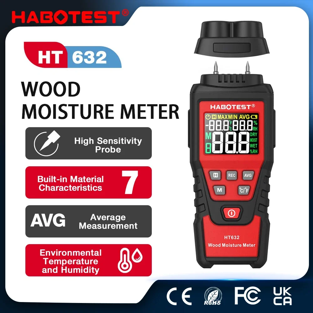 Moisture Meter Wall Wood - HABOTEST HT632 Digital Moisture Meter Humidity