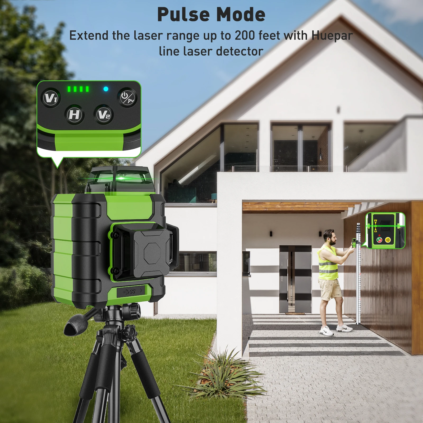 Huepar HM03CG Laser Level Gree - Stud Finder With Laser Level recension och pris