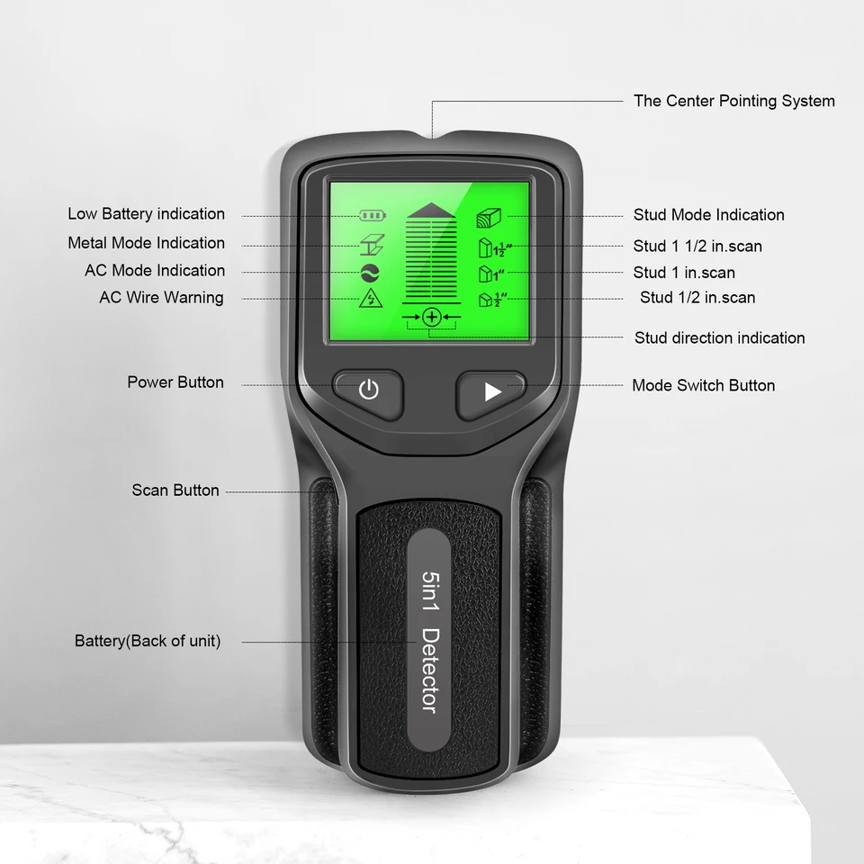 5 in 1 Metal Detector Wall Thi - Stud Finder Wall Scanner 5 In 1 recension och pris