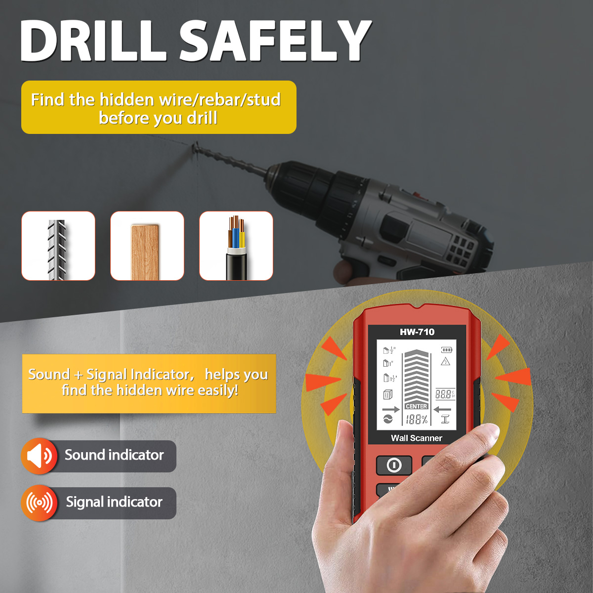 HW-710 Stud Finder Wall Scanne - Pipe Detector Wall Scanner recension och pris