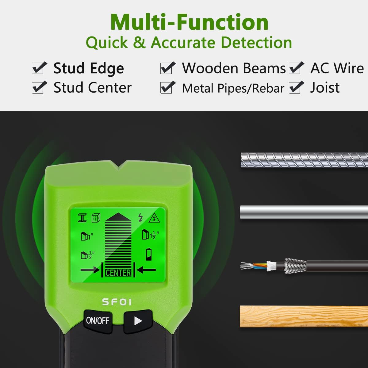 Huepar Stud Finder Wall Scanne - Stud Detector With Metal Ac Wire recension och pris