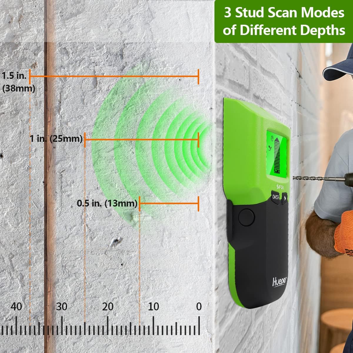 Huepar Stud Finder Wall Scanne - Stud Detector With Metal Ac Wire recension och pris