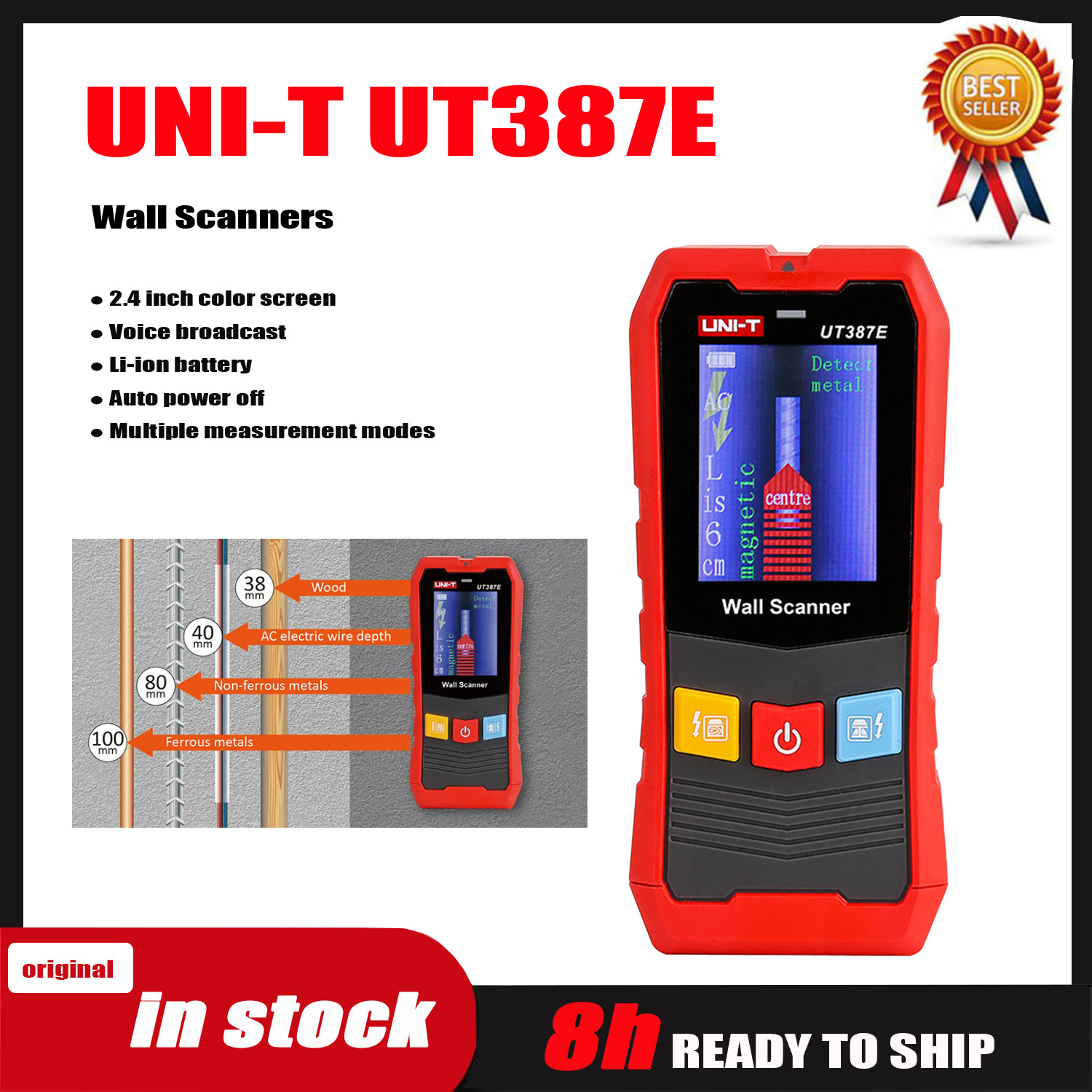 UNI-T UT387E UT387LM UT387S Wa - Stud Detector With Metal Ac Wire recension och pris