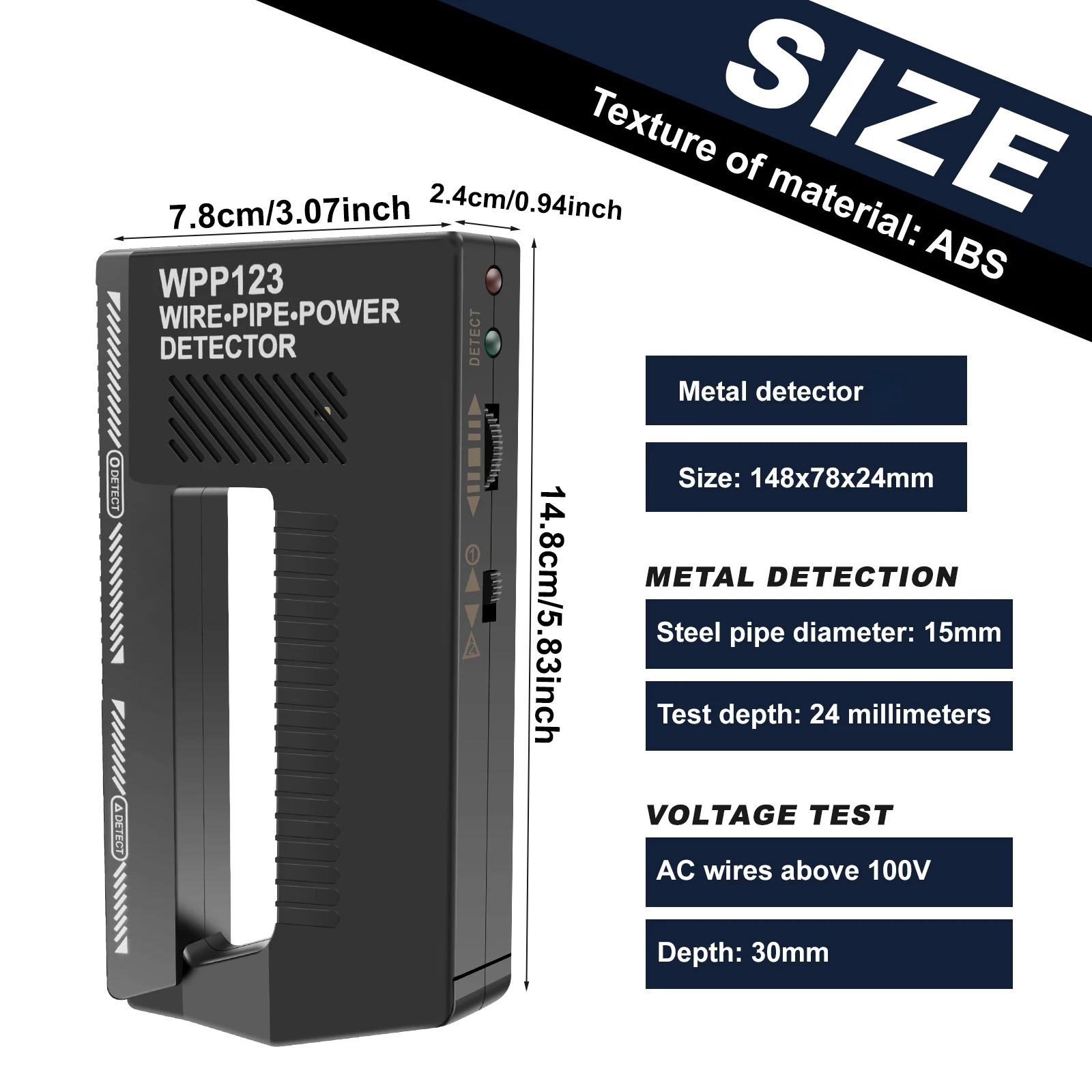 Handheld High Sensitivity Meta - Wall Scanner Rebar Detector recension och pris