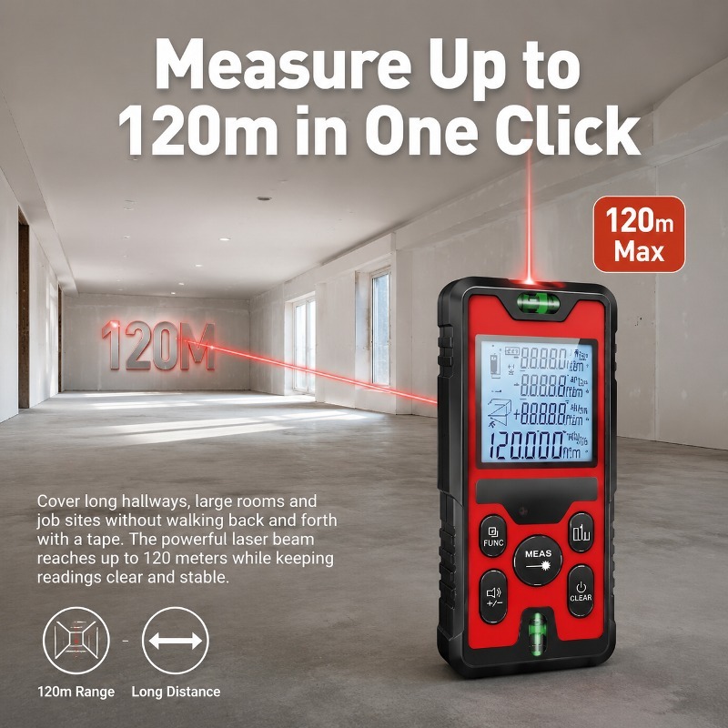 120M Laser Distance Meter USB‑ - Stud Finder With Laser Level recension och pris