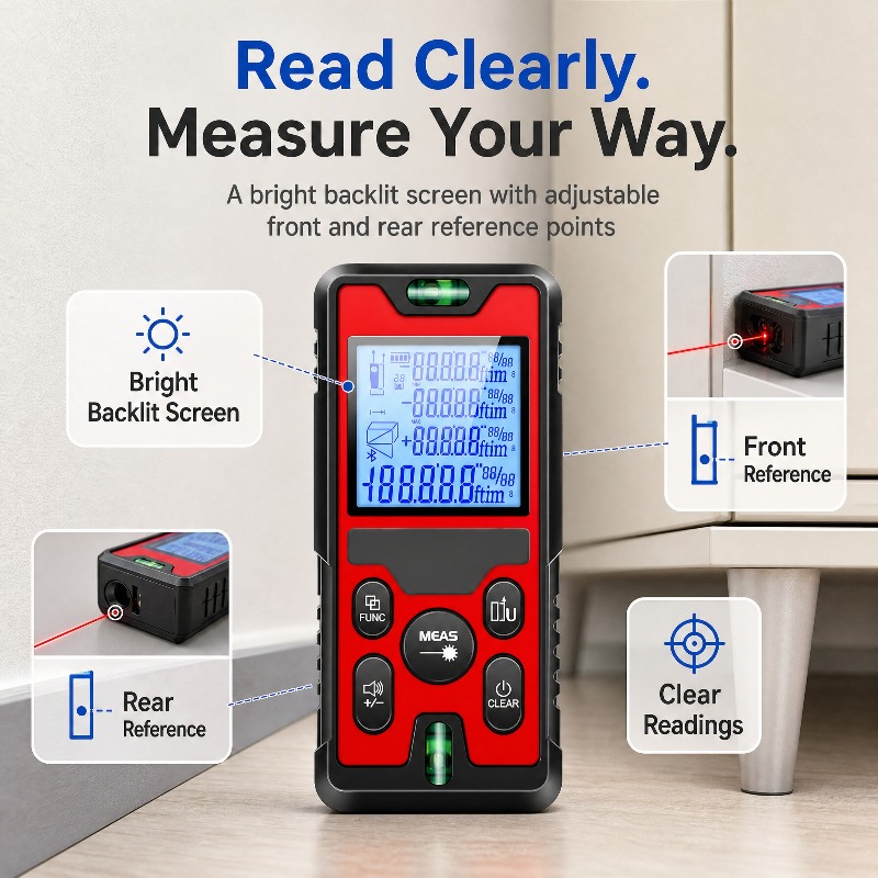 120M Laser Distance Meter USB‑ - Stud Finder With Laser Level recension och pris