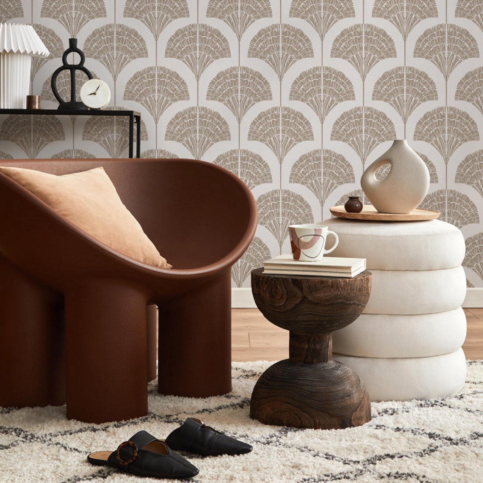 Wallpaper Beige Boho Arches Wa - Moisture Meter Wall Wood recension och pris
