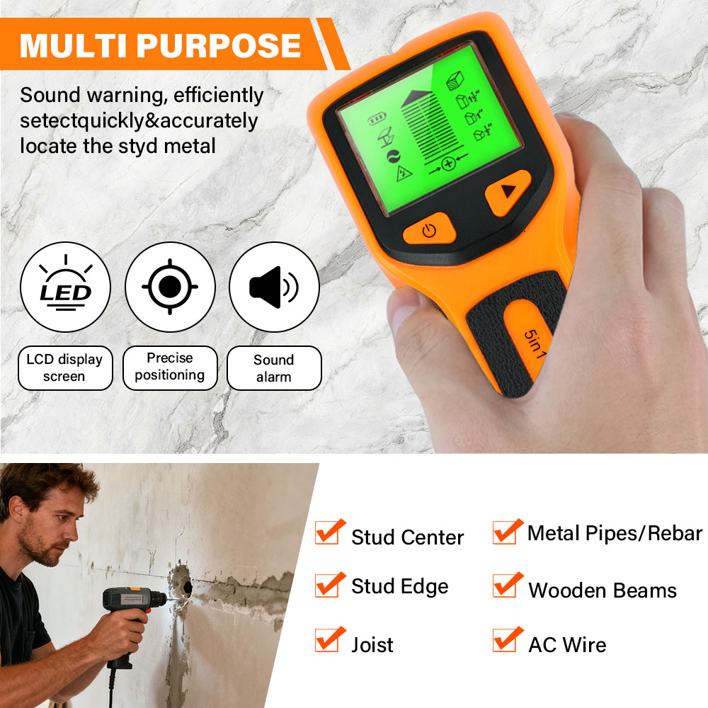 5 in 1 Stud Detector Wall Wood - Pipe Detector Wall Scanner recension och pris